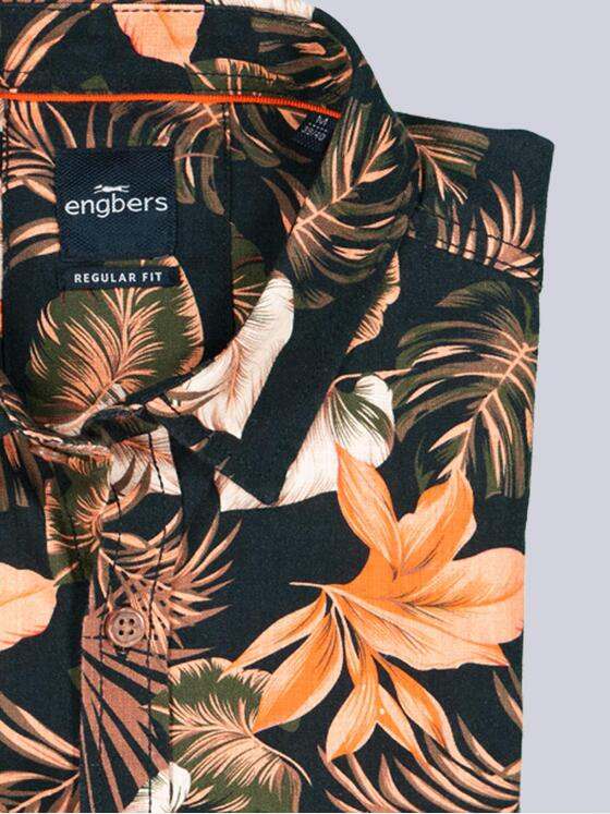 engbers Herren Langarm-Hemd gemustert Orange 38485