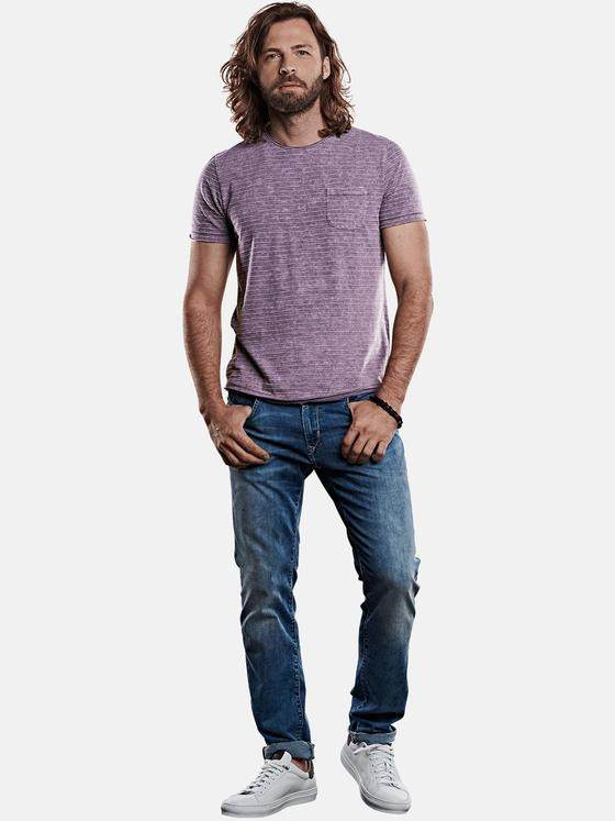emilio adani Herren Rundhals T-Shirt Violett 27790