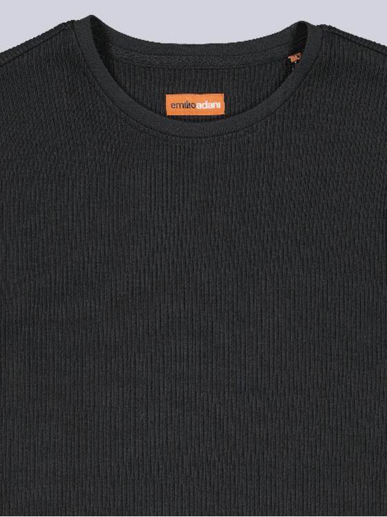 emilio adani Herren Modisches Langarm-Shirt Schwarz 40130