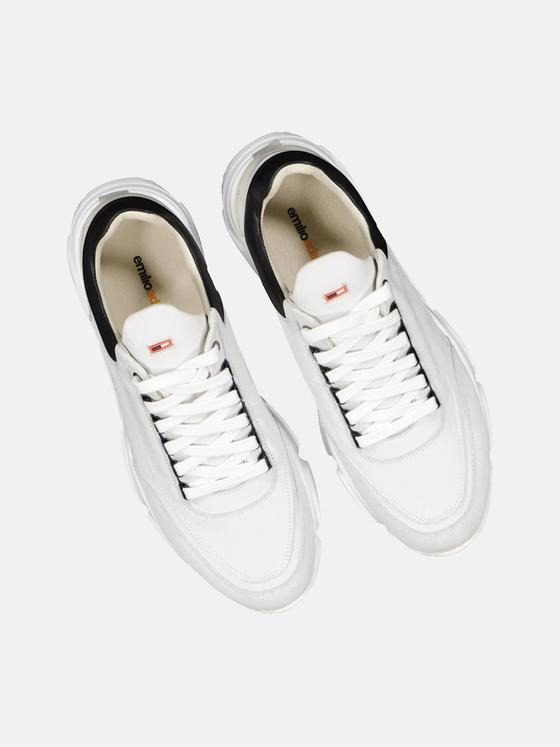 emilio adani Herren Sneaker aus Nubuk-Leder Weiß 34483