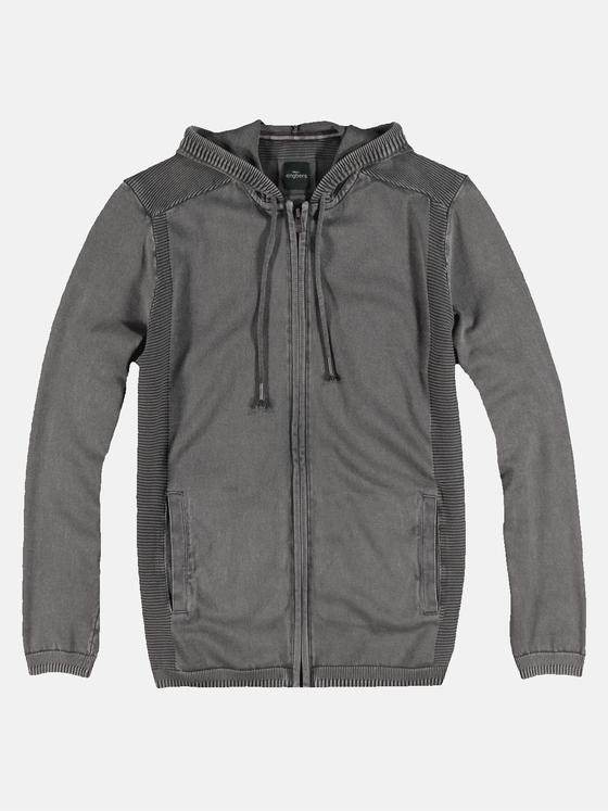engbers Herren Strickcardigan mit edlem Zipper Silbergrau 31312
