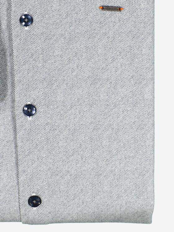 emilio adani Herren Langarm-Hemd slim fit Silbergrau 37668