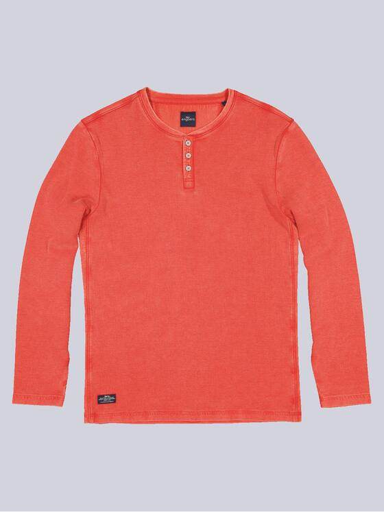 engbers Herren Langarm-Shirt mit Henley-Kragen Lachsrot 33769