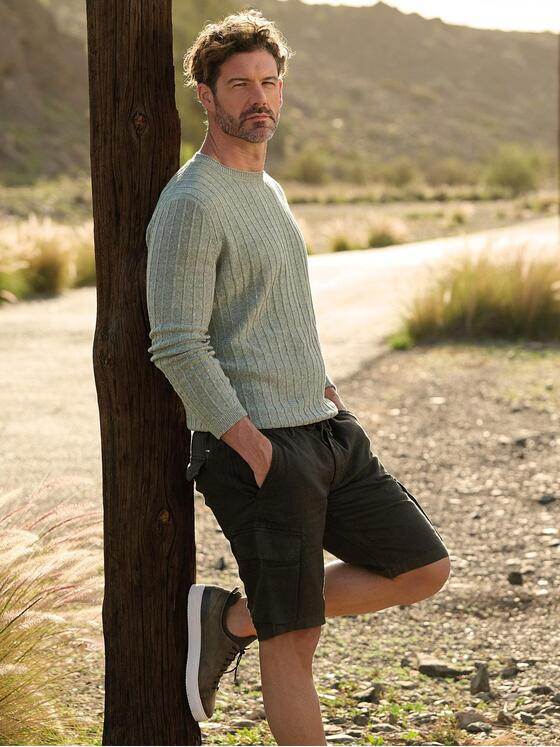 emilio adani Herren Rundhals Pullover Gruen 40419