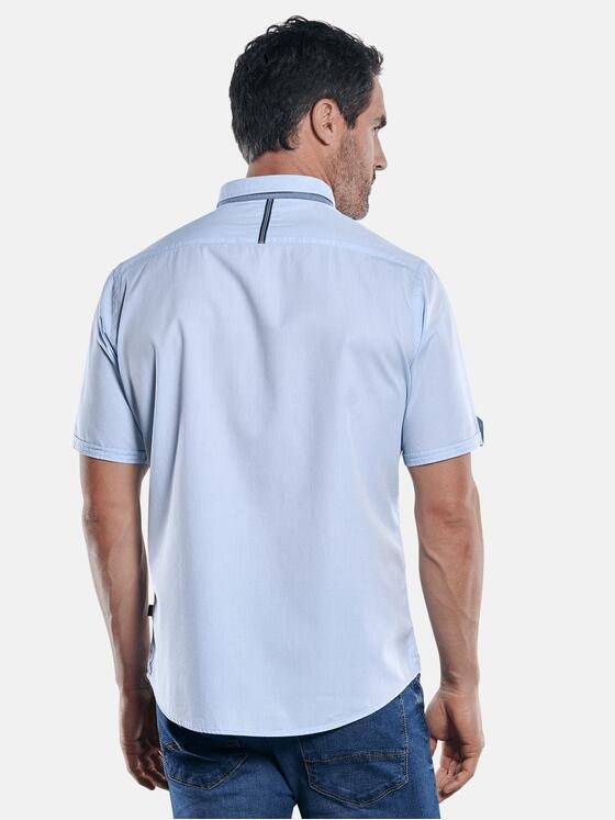 engbers Herren Unifarbenes Kurzarmhemd mit stylischen Kontrastdetails Hellblau 29760