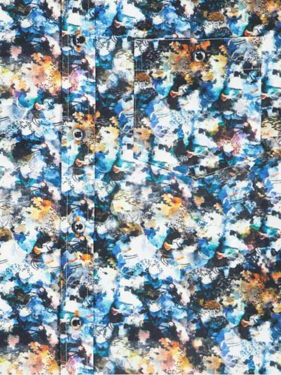 engbers Herren Kurzarm-Hemd gemustert Tuerkis 32665