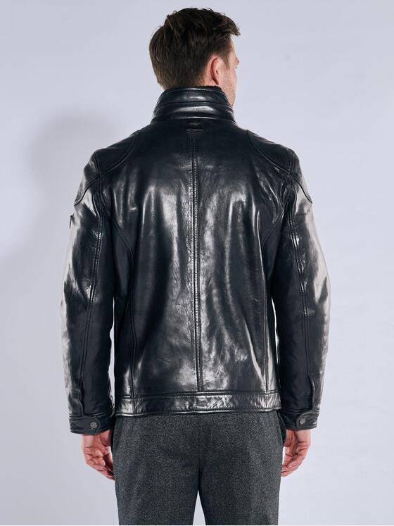 engbers Herren Lederjacke mit heraustrennbarem Inlet Schwarz 39275