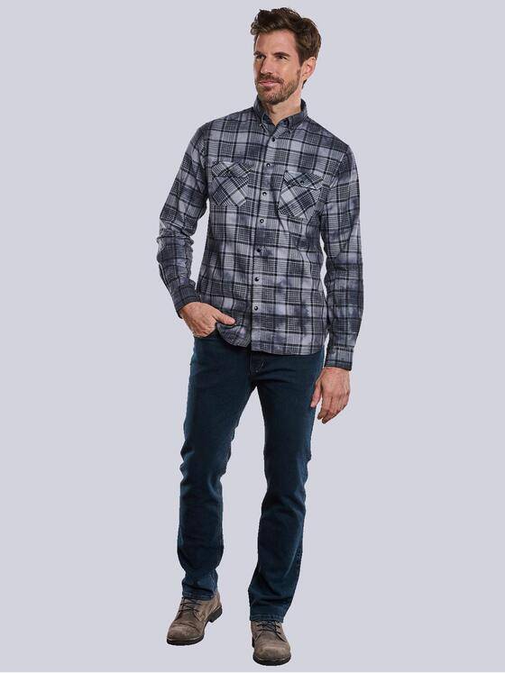 engbers Herren Langarm-Hemd mit gemustert Anthrazit 33461