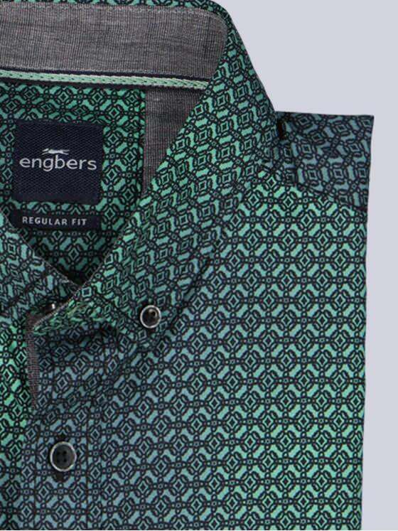 engbers Herren Langarm-Hemd gemustert Gruen 39443