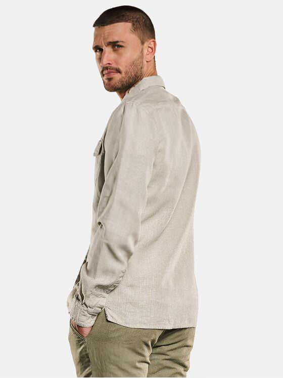emilio adani Herren Overshirt aus Leinen Beige 33004