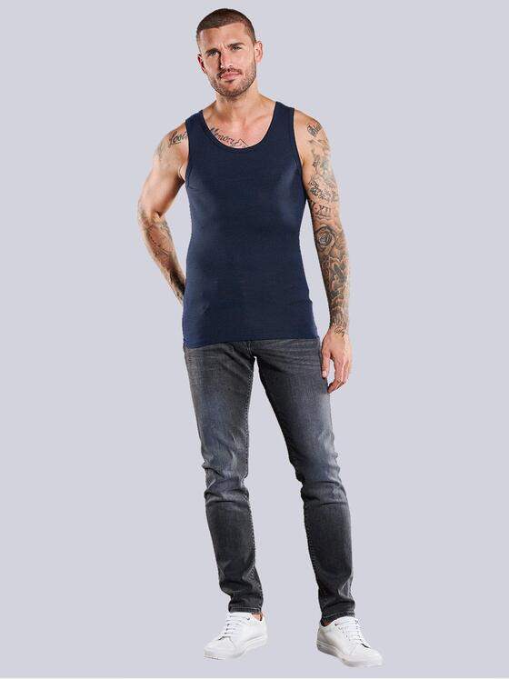 emilio adani Herren Tank-Top uni Blau 38169