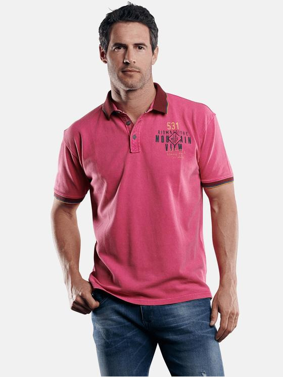 engbers Herren Poloshirt mit Konrasteffekten Rosa 29220