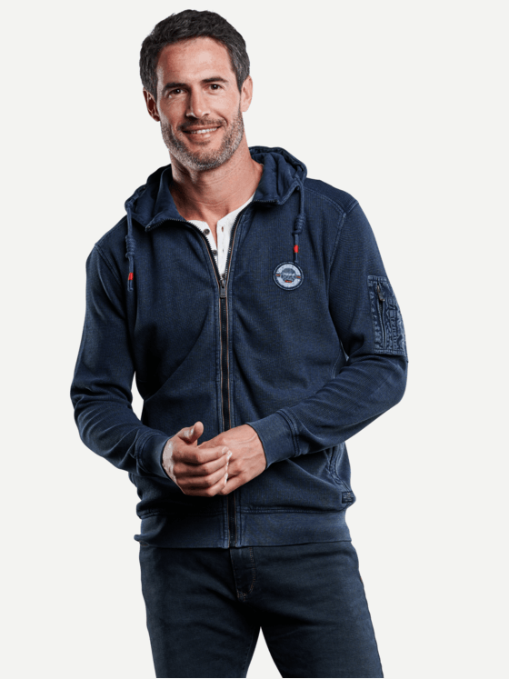 engbers Herren Sweatjacke mit Kapuze Indigoblau 28840