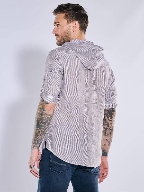 emilio adani Herren Langarm-Hemd mit Kapuze Braun 38588