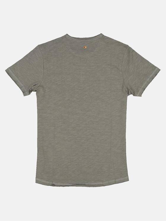 emilio adani Herren Basic-Shirt aus Leinenmix Grün 33014