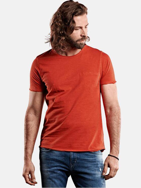 emilio adani Herren Rundhals T-Shirt Orange 28016