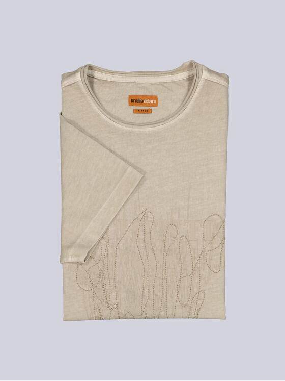 emilio adani Herren T-Shirt uni Beige 39309