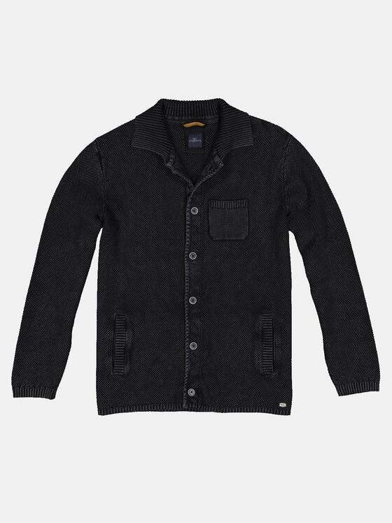 engbers Herren Strick Overshirt Schwarz 32448