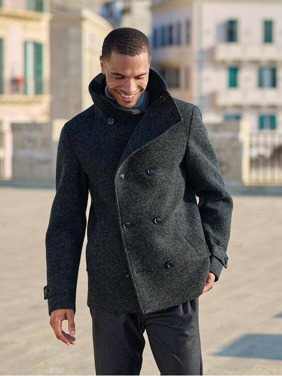 emilio adani Herren Mantel regular Anthrazit 37575