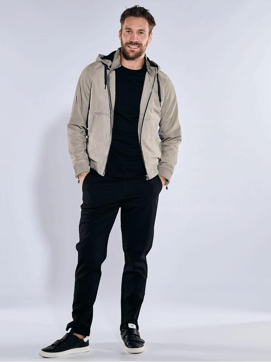 emilio adani Herren Lederjacke mit abnehmbarer Kapuze Beige 36516