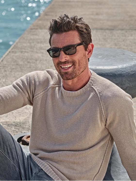 ENGBERS GERMANY Herren Pullover aus Leinen Braun 34688