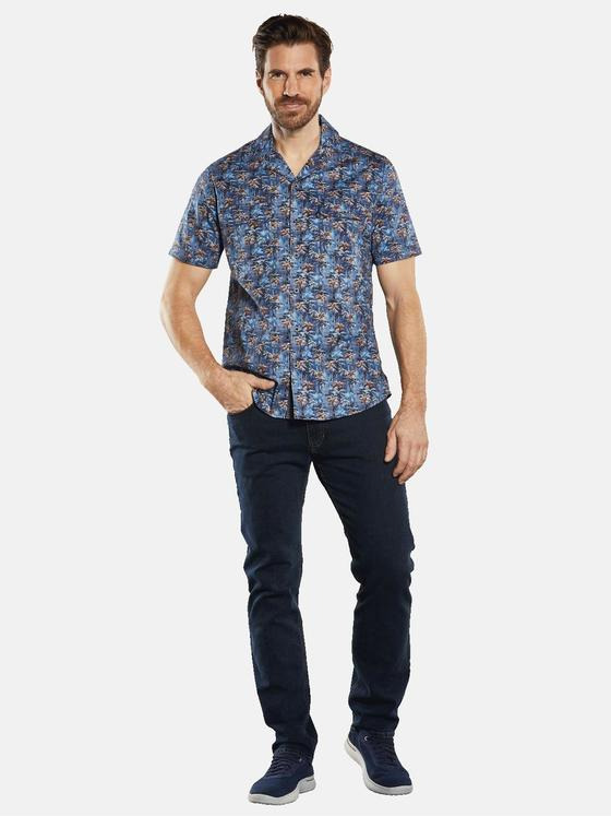 engbers Herren Kurzarm-Hemd gemustert Blau 34761