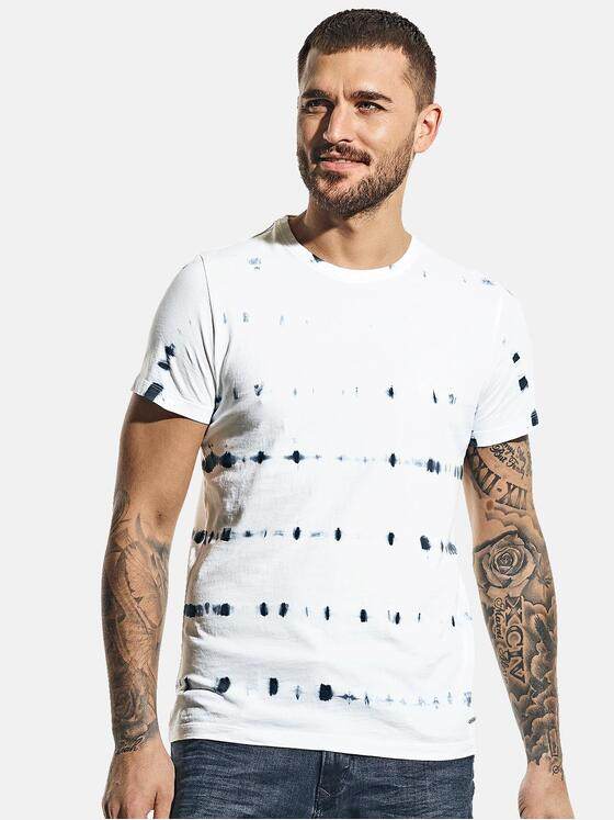 emilio adani Herren Batik-Shirt Weiß 31065
