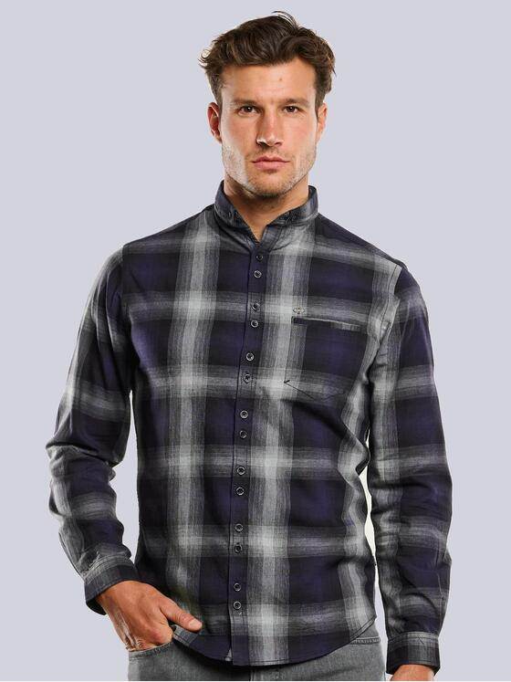 engbers Herren Langarm-Hemd kariert Saphirblau 34093