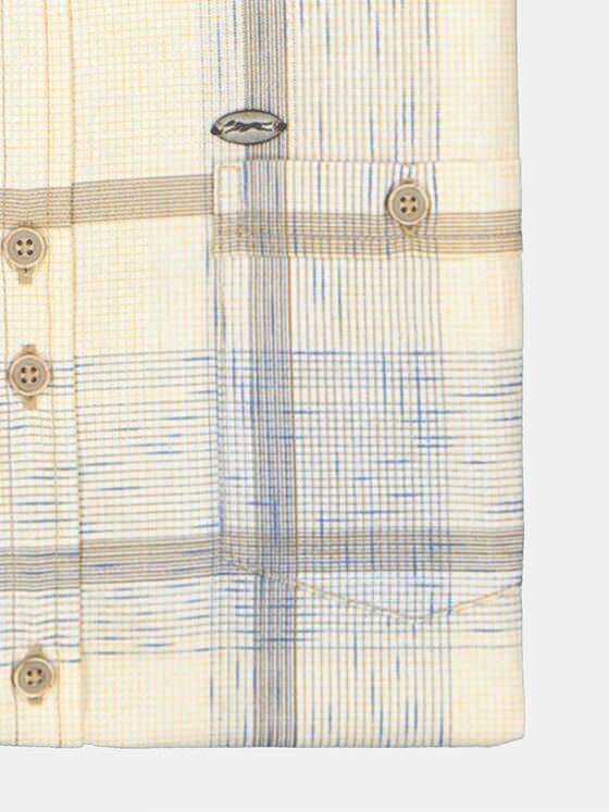 engbers Herren Kurzarm-Hemd kariert Braunbeige 35137