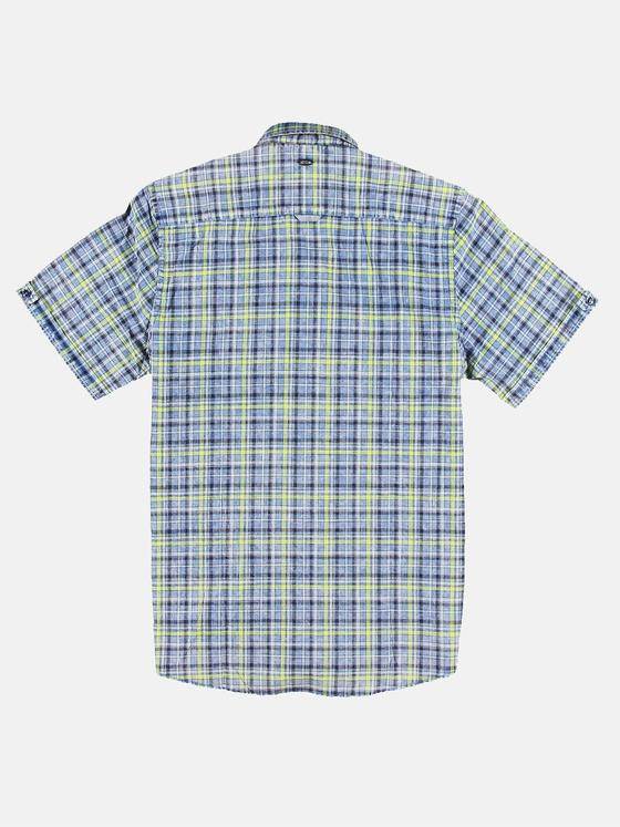 engbers Herren Halbarmhemd im Karodesign Zitronengelb 31042