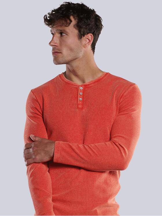 engbers Herren Langarm-Shirt mit Henley-Kragen Lachsrot 33769