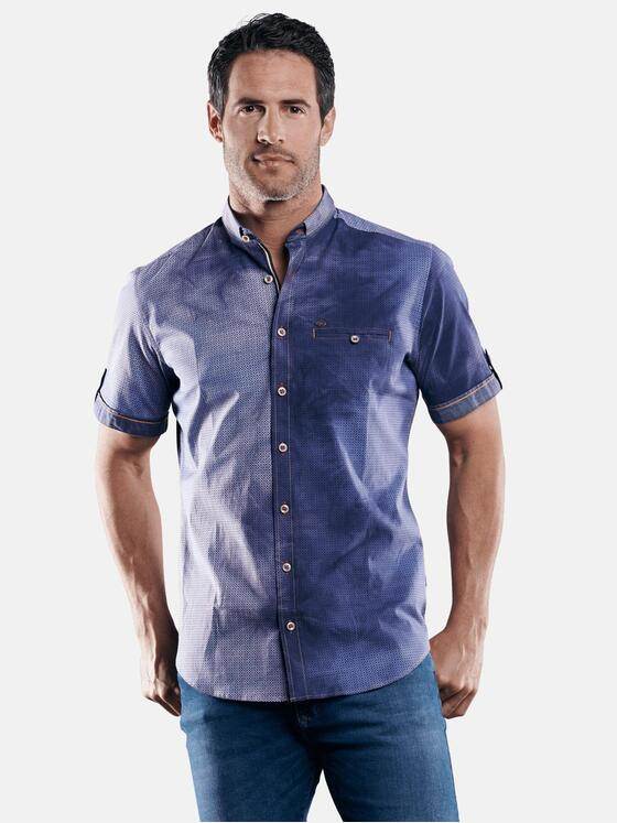 engbers Herren Hemd in moderner Batikoptik Saphirblau 29448