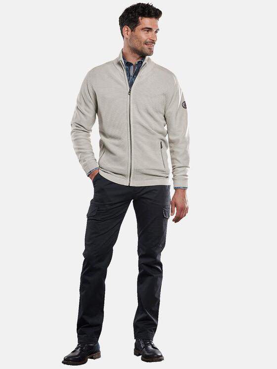 engbers Herren Cardigan in Ottomanstruktur Silbergrau 31963