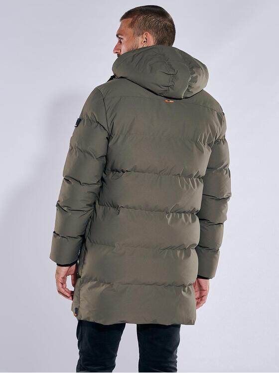 emilio adani Herren Steppjacke mit abnehmbarer Kapuze Grün 37471