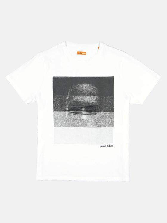 emilio adani Herren T-Shirt mit Statement-Print Weiß 32762