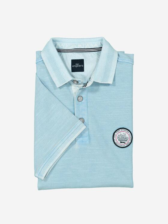 engbers Herren Polo-Shirt strukturiert Mittelblau 37131