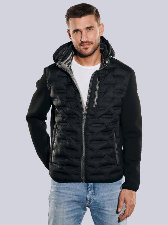 emilio adani Herren Steppjacke regular Schwarz 35197