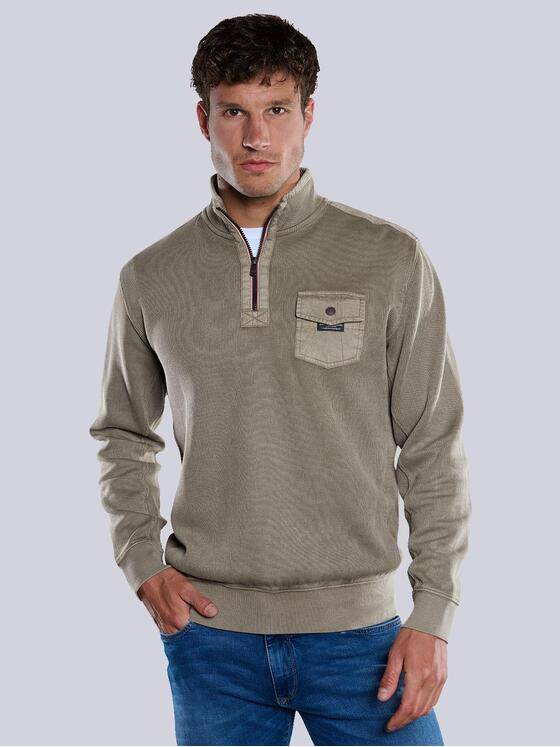 engbers Herren Sweatshirt mit Stehkragen Blassgruen 33765