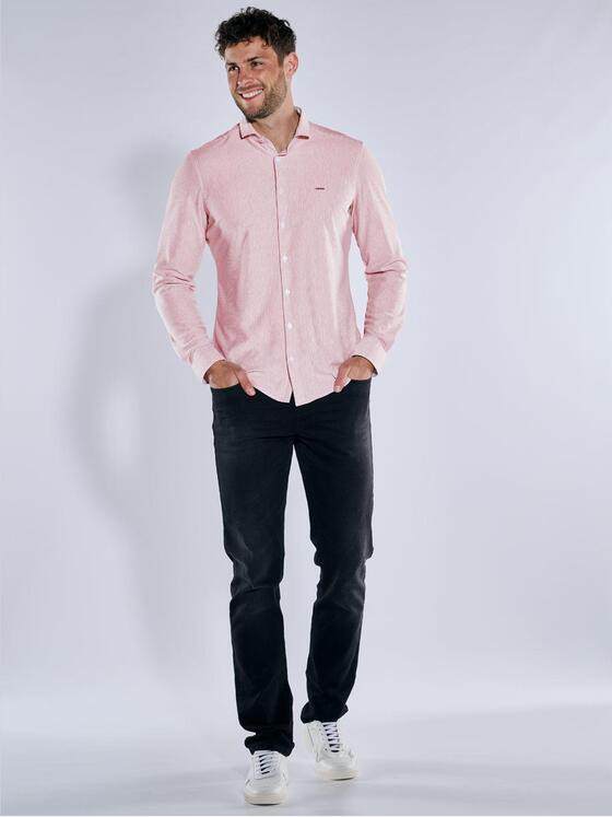 emilio adani Herren Langarm-Hemd gestreift Violett 39259