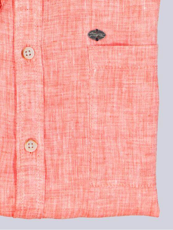 engbers Herren Kurzarm-Hemd aus Leinen Hellrot 38358