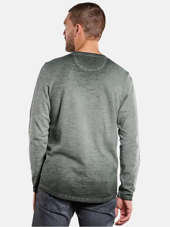 emilio adani Herren Langarm-Shirt strukturiert Grün 34159