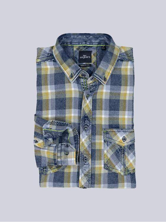 engbers Herren Langarm-Hemd kariert Gruen 36127