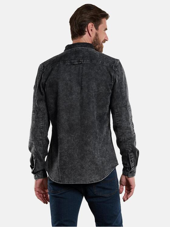 engbers Herren Langarm-Hemd  aus Sweatmaterial Blau 34101