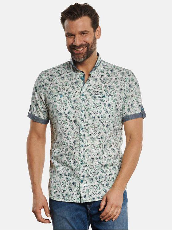 engbers Herren Kurzarm-Hemd mit Print Grün 32285