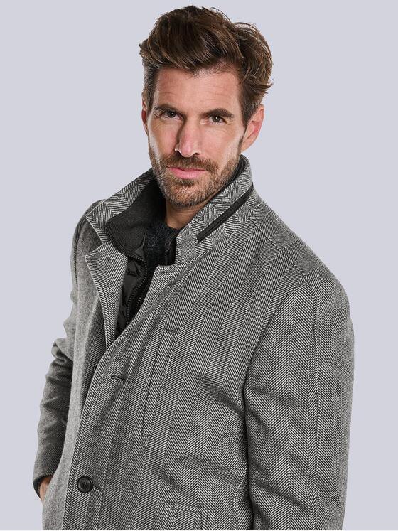 ENGBERS GERMANY Herren Mantel mit herausnehmbarem Inlet Kieselgrau 33587
