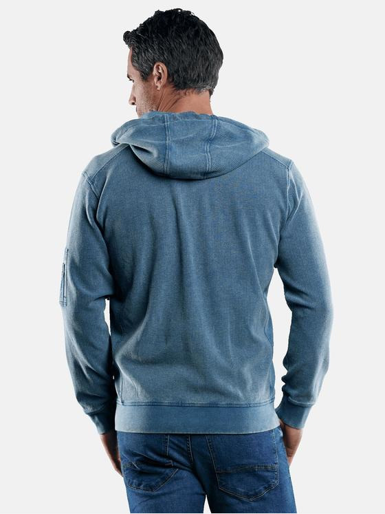 engbers Herren Sweatjacke mit Waffelstruktur Petrolblau 29208