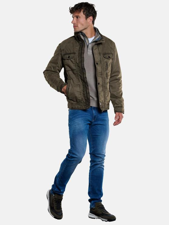 engbers Herren Baumwoll-Jacke regular Oliv 33559