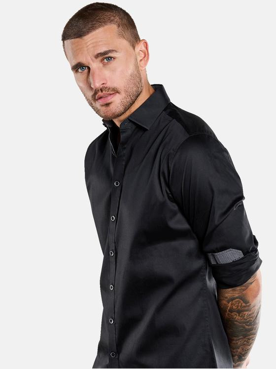 emilio adani Herren Langarm-Hemd "My Favorite" Schwarz 36202