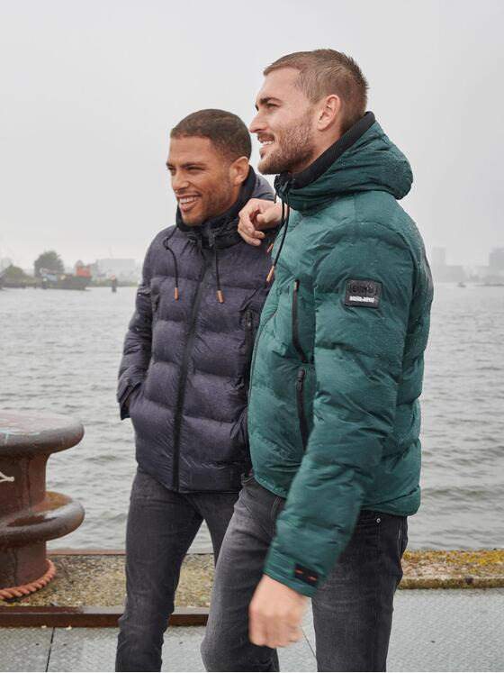 emilio adani Herren Jacke mit wasserdichten Zippern Grün 32251