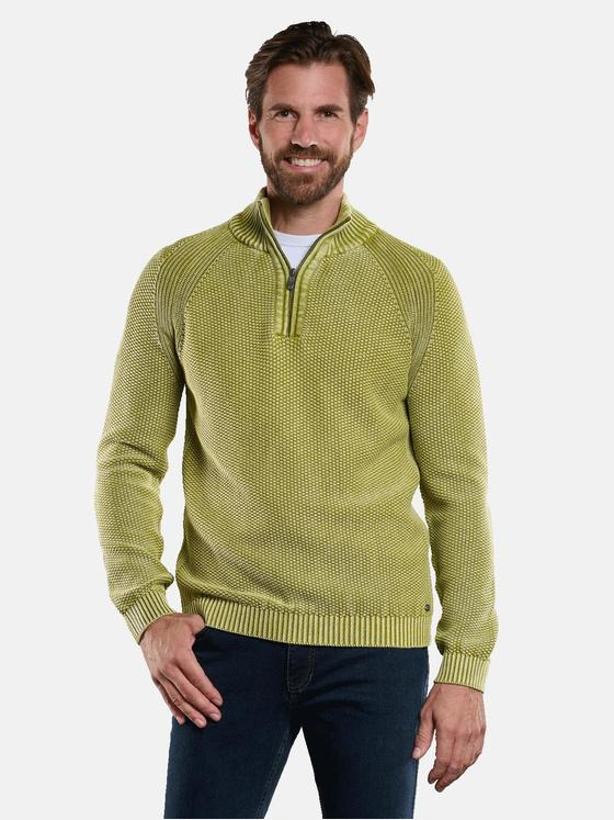 engbers Herren Pullover mit Troyerkragen Grün 34139